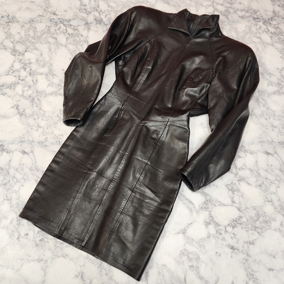 Michael Hoban Dresses & Skirts - Vintage Michael Hoban Leather Dress